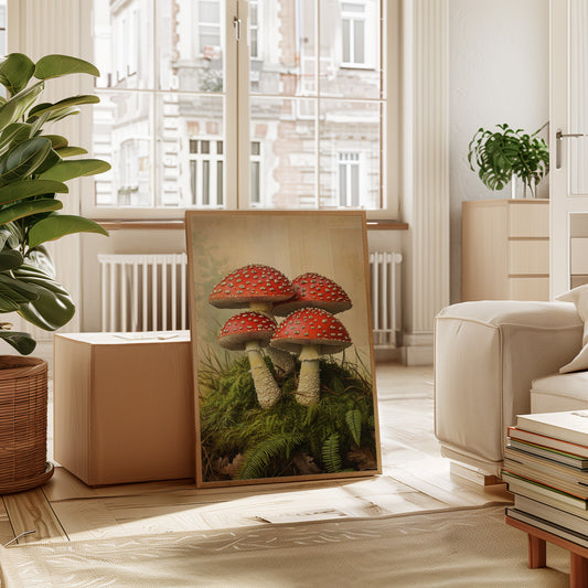 Crimson Mushrooms Emerge