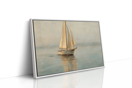 Sailboat Drifts Through Morning Mist