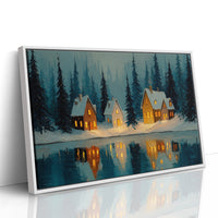 Cabins by the Winter Lake