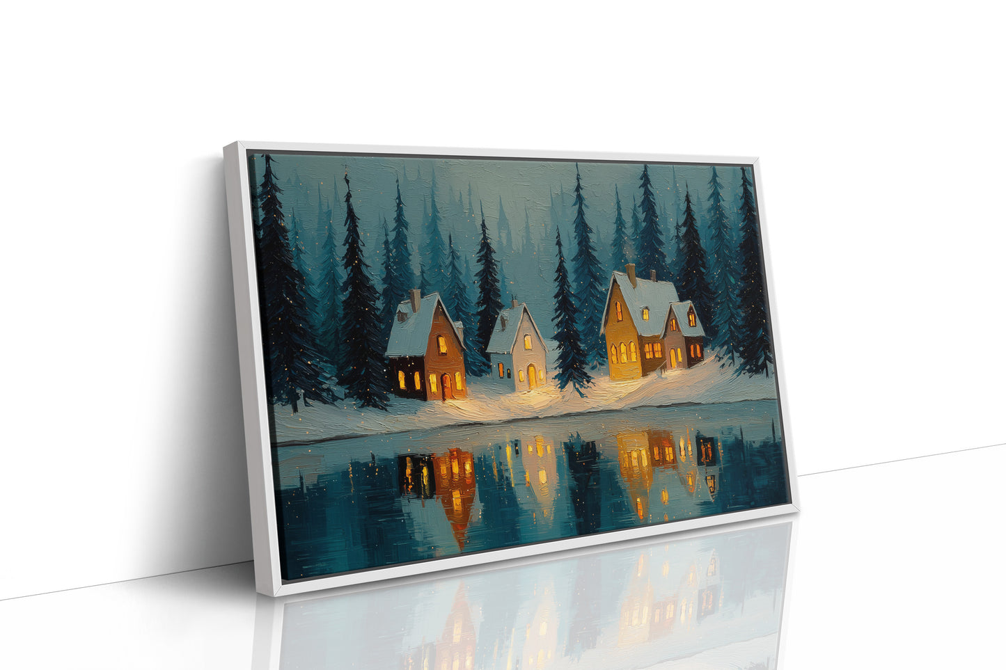 Cabins by the Winter Lake