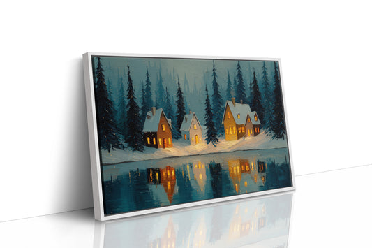 Cabins by the Winter Lake