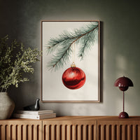 Festive Red Ornament Watercolor Print - Holiday Wall Art - Gallery Canvas image 15