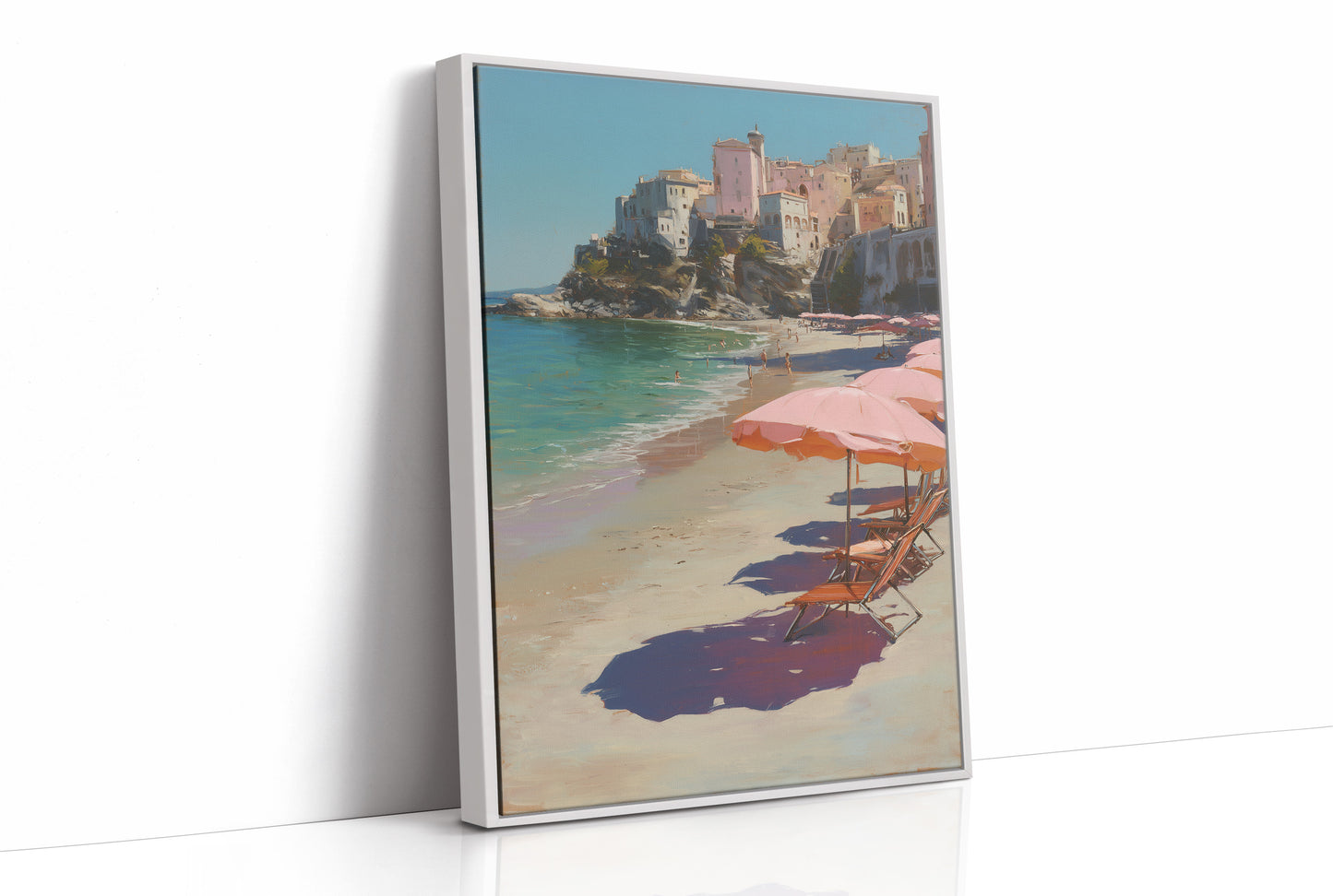 Coral Parasols Guard Mediterranean Dreams