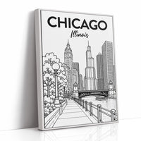 Chicago, Riverwalk Line Art