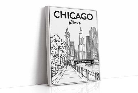 Chicago, Riverwalk Line Art