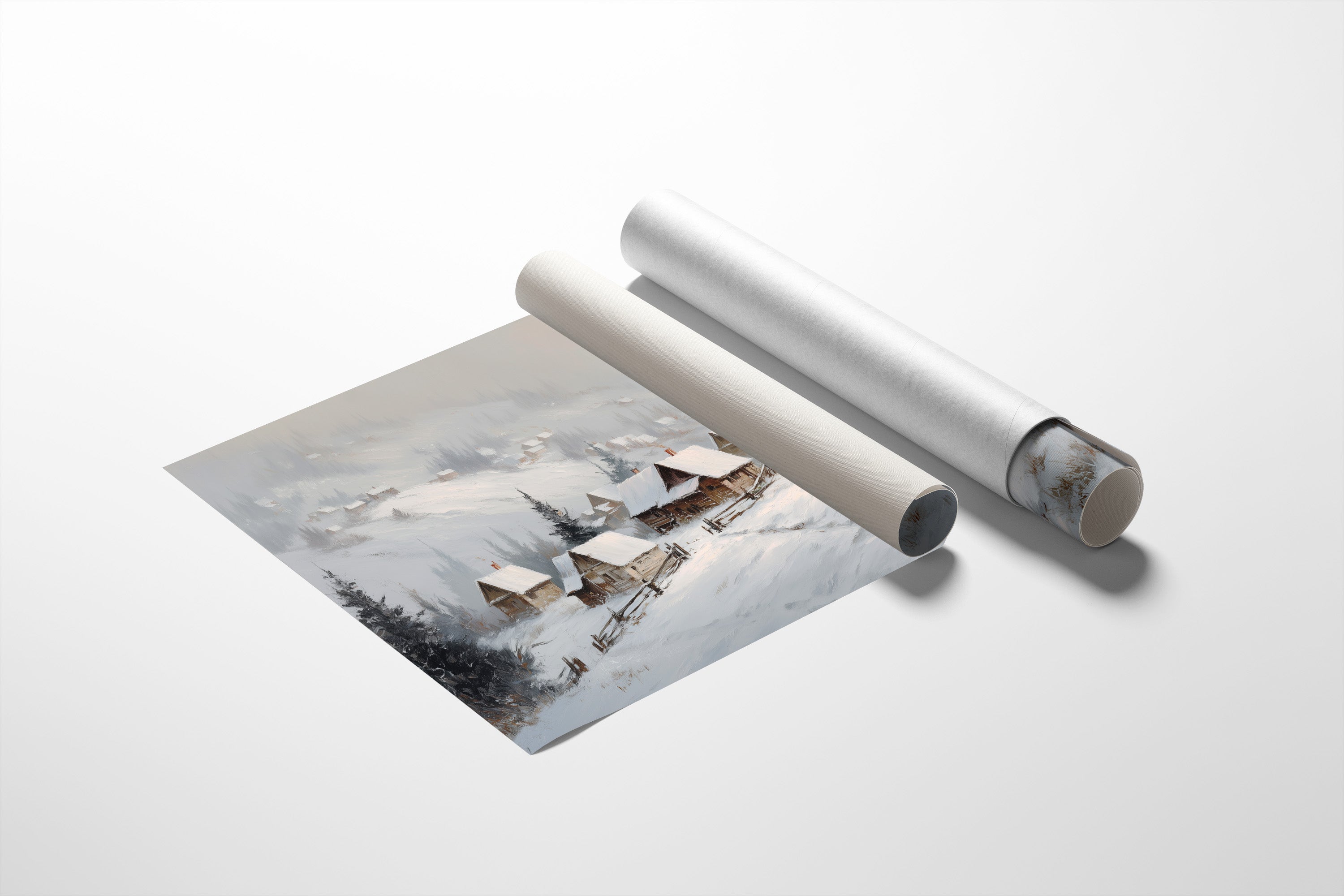 Snow Blankets Our Mountain Village Path