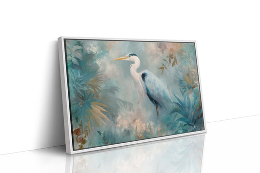 Egret In Misty Coastal Bloom