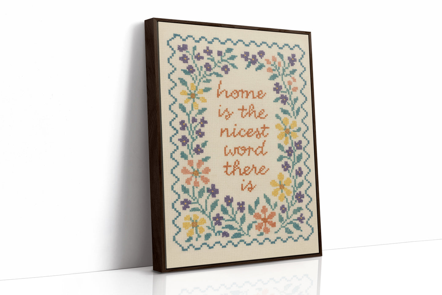 Cross-Stitched Warmth On Weathered Wood