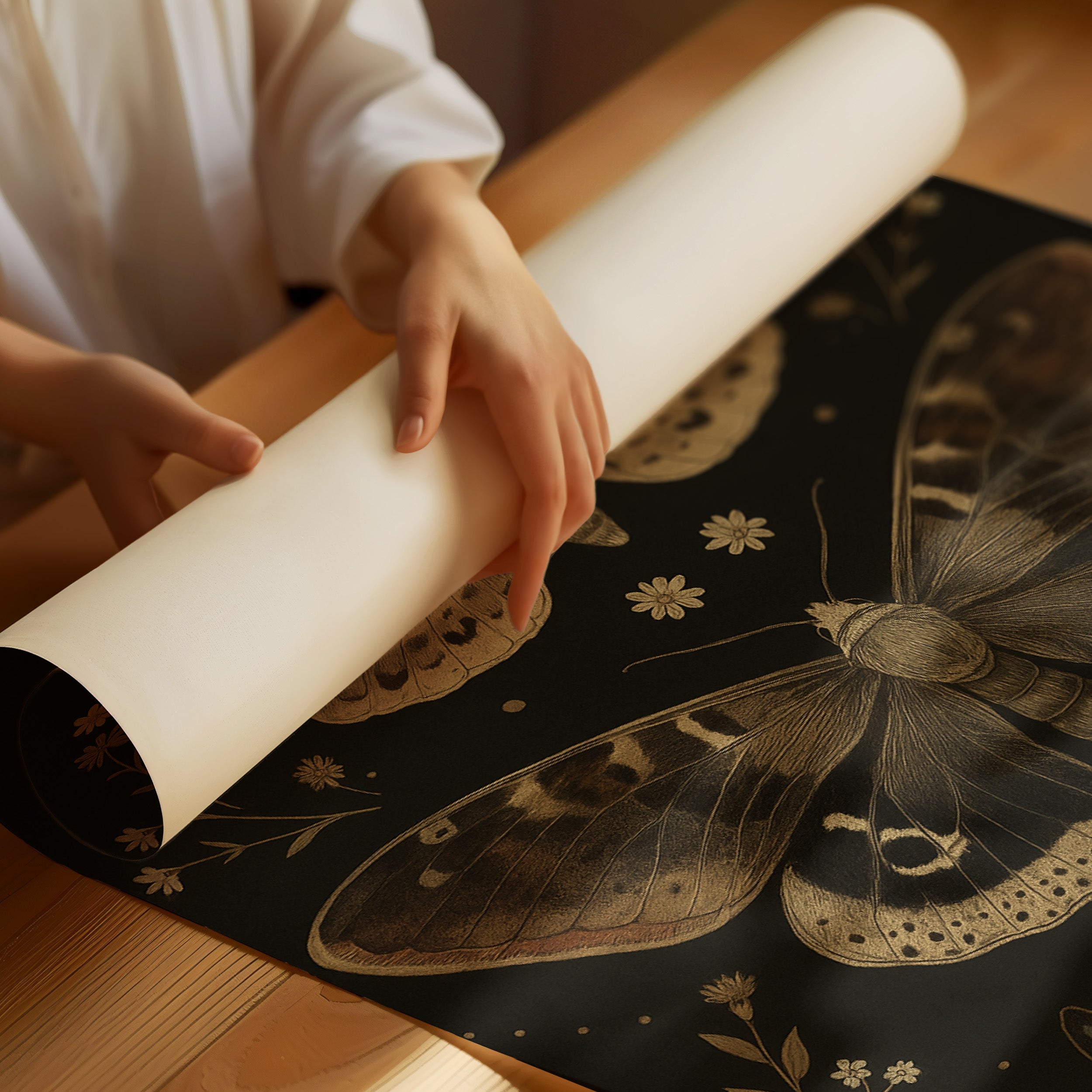 Nocturnal Wings and Wildflower Charms