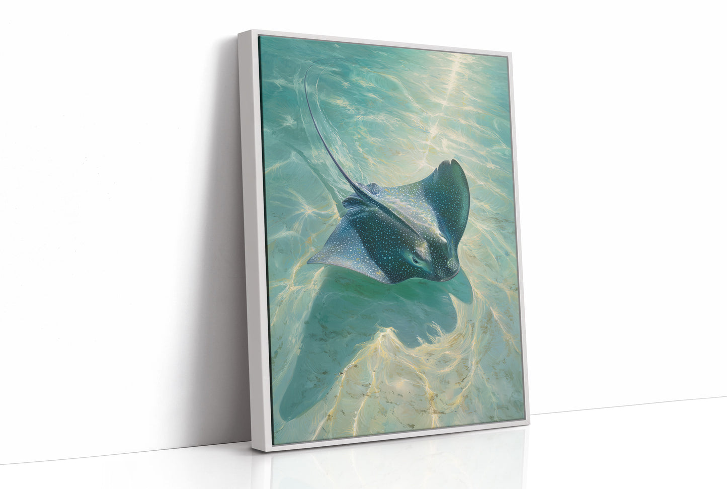 Spotted Grace Glides Through Jade Waters