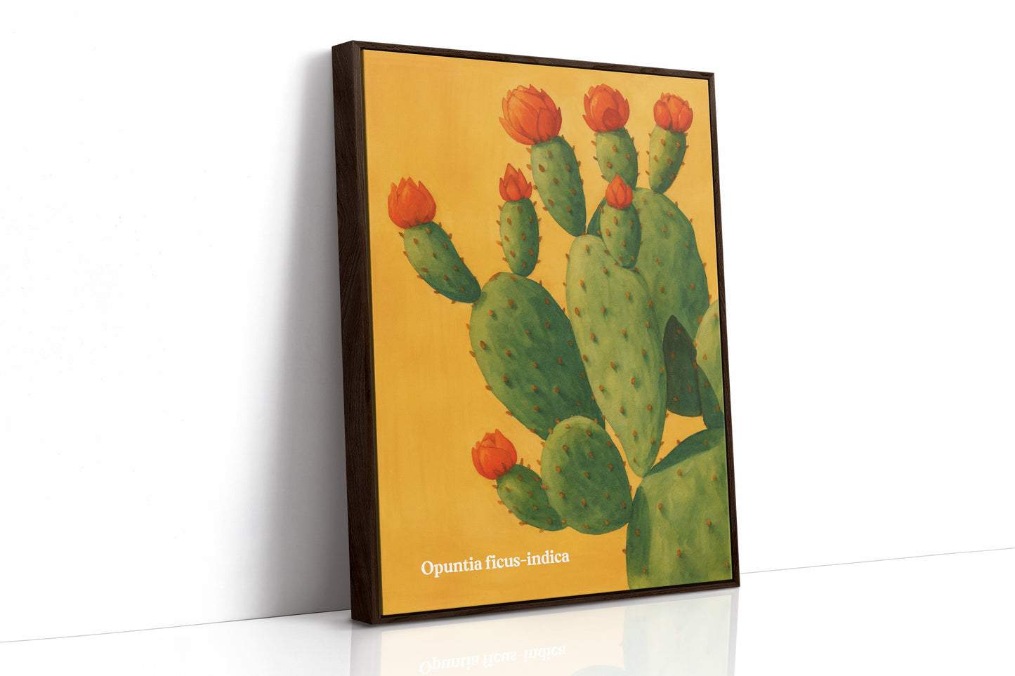 Desert Bloom Against Golden Sky