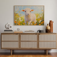 Spring Lamb Among Golden Meadows