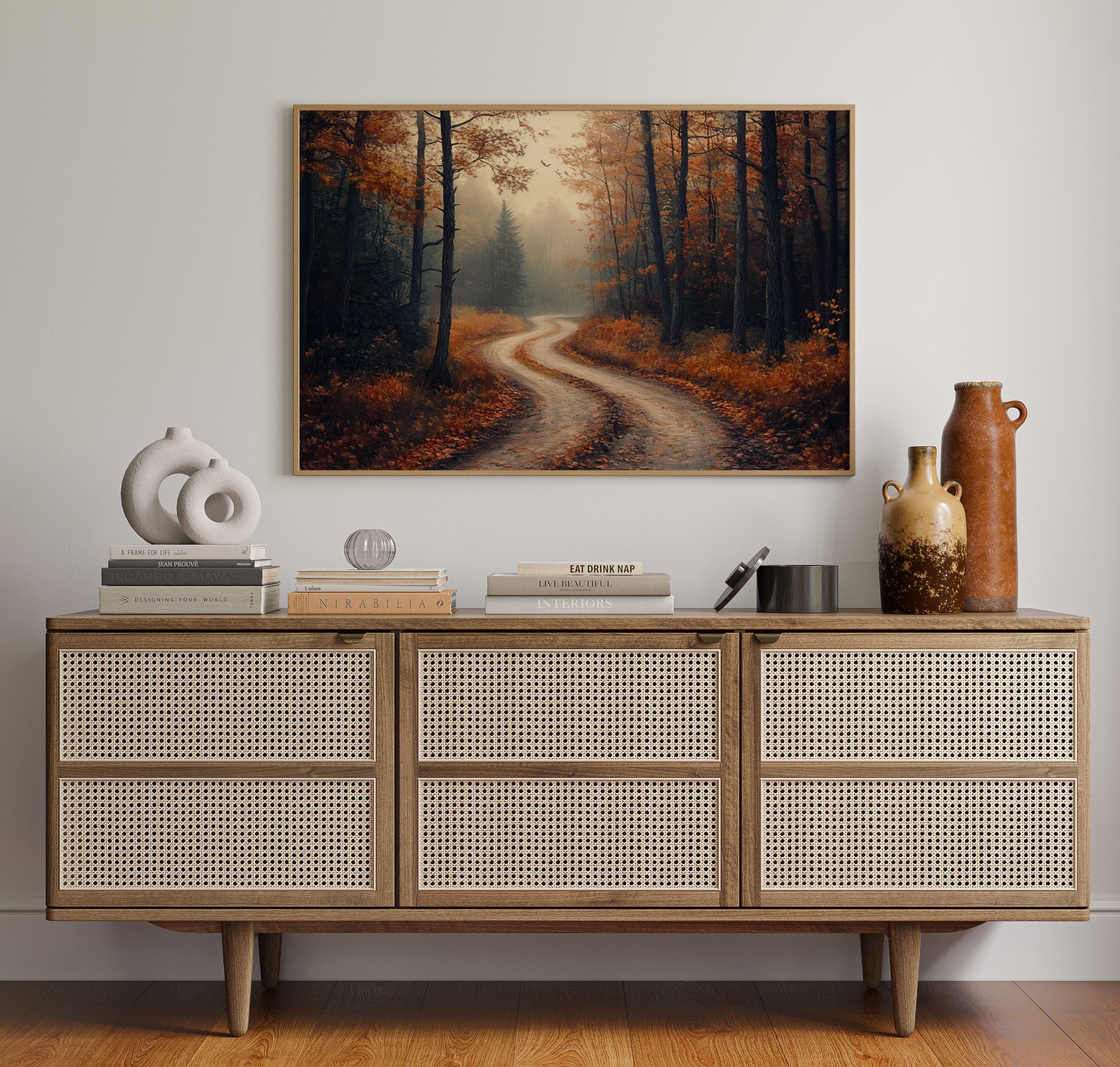 Autumn Roads Wind Through Golden Mist