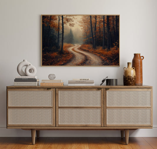 Autumn Roads Wind Through Golden Mist