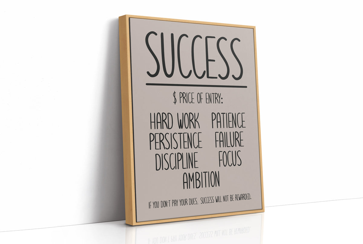 Success: Price of Entry Typography