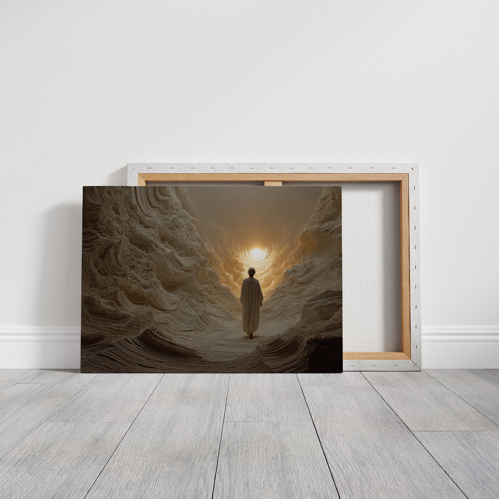 Pilgrim's Path Through Alabaster Waves