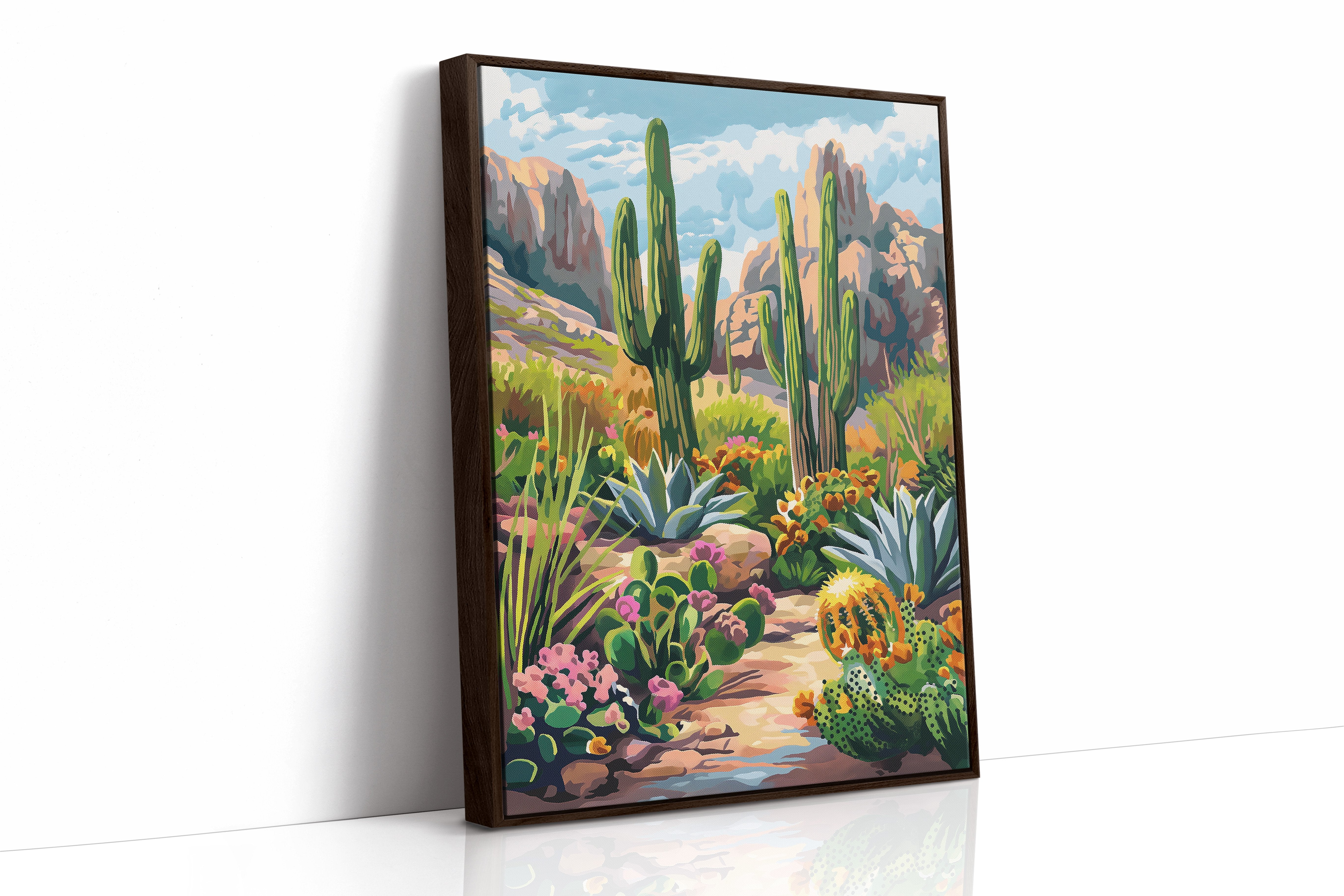 Sunlit Path Through Saguaro Country