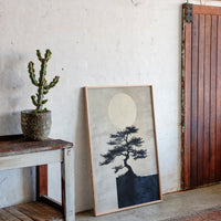 Zen Bonsai Tree Art – Minimalist Japanese Wall Print