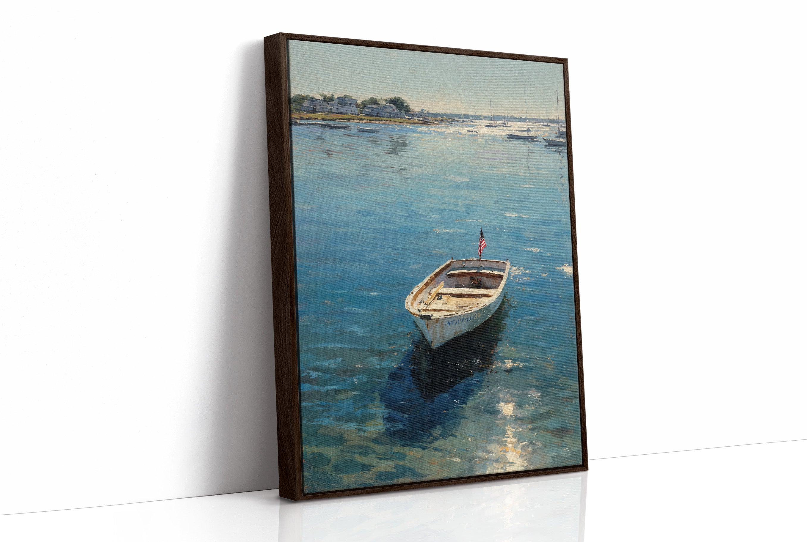 Patriotic Dinghy on Coastal Waters