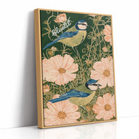 Blue Tits in Cottage Bloom