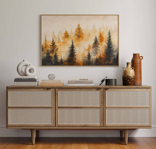 Evergreens Dance In Golden Light
