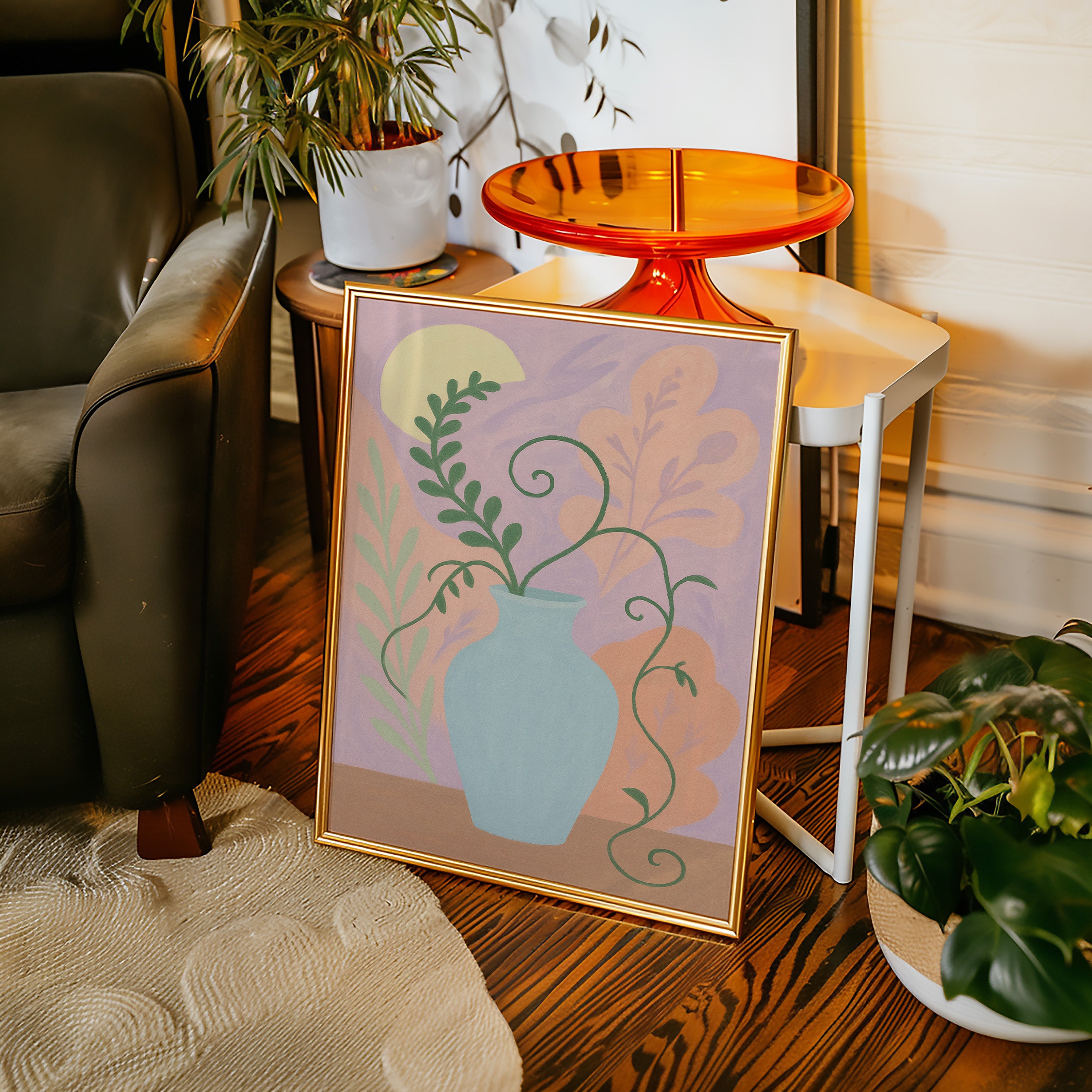 Sunny Fruit Bowl on Blue