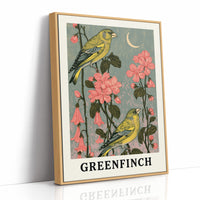 Greenfinches by Moonlit Blooms