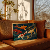 Koi Dance Through Starlit Waves