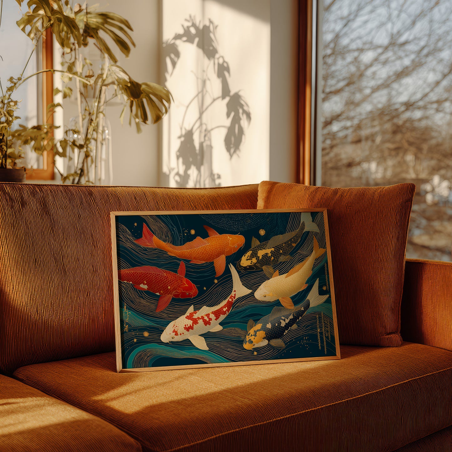 Koi Dance Through Starlit Waves