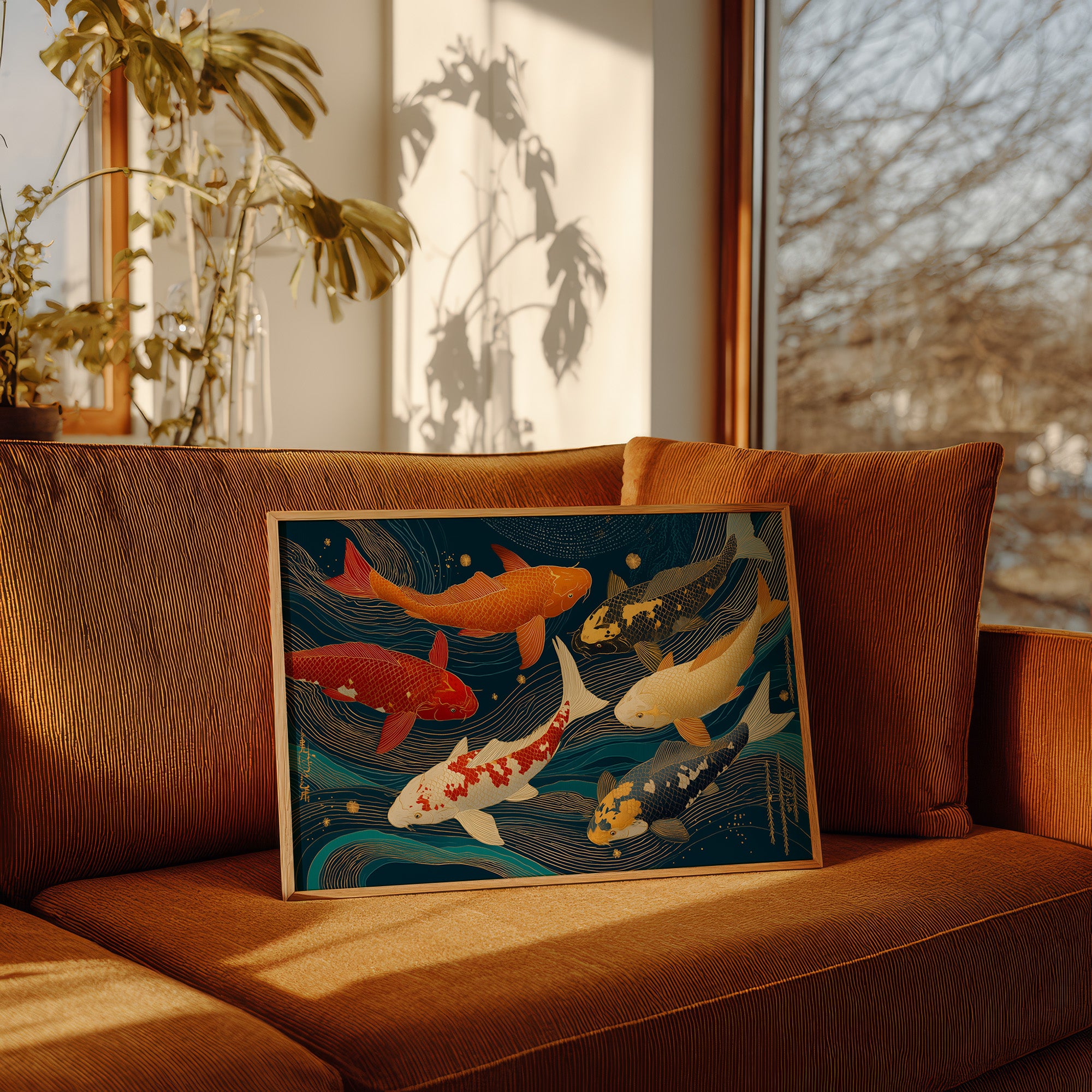 Koi Dance Through Starlit Waves