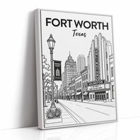 Fort Worth, Marquee Line Art