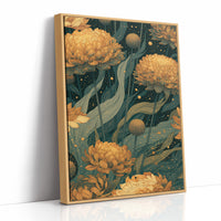 Golden Blooms in the Dark Garden: Marigold Study II