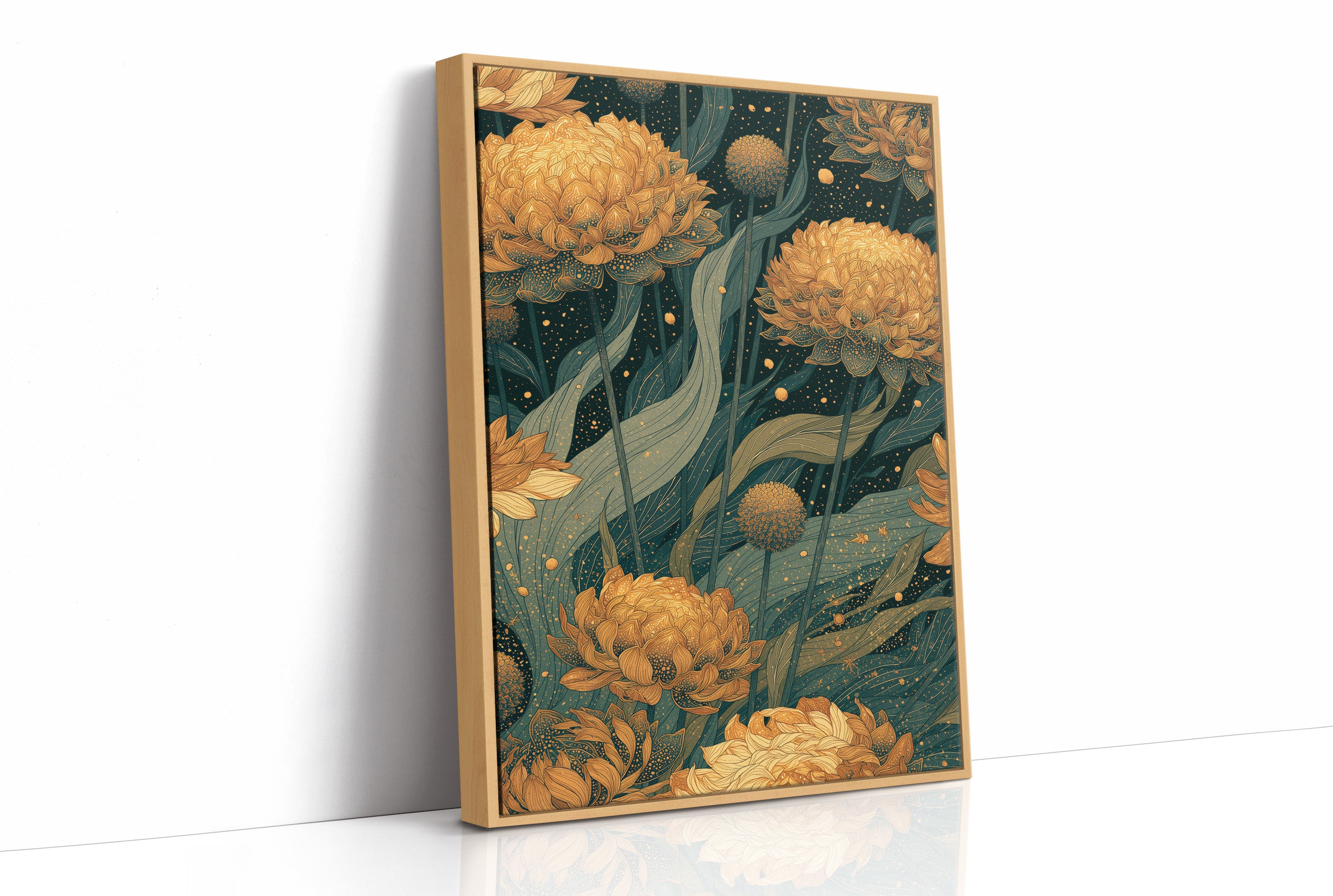 Golden Blooms in the Dark Garden: Marigold Study II