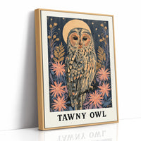 Tawny Owl Beneath a Golden Moon