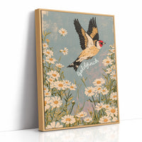 Goldfinch Rising Over Daisies