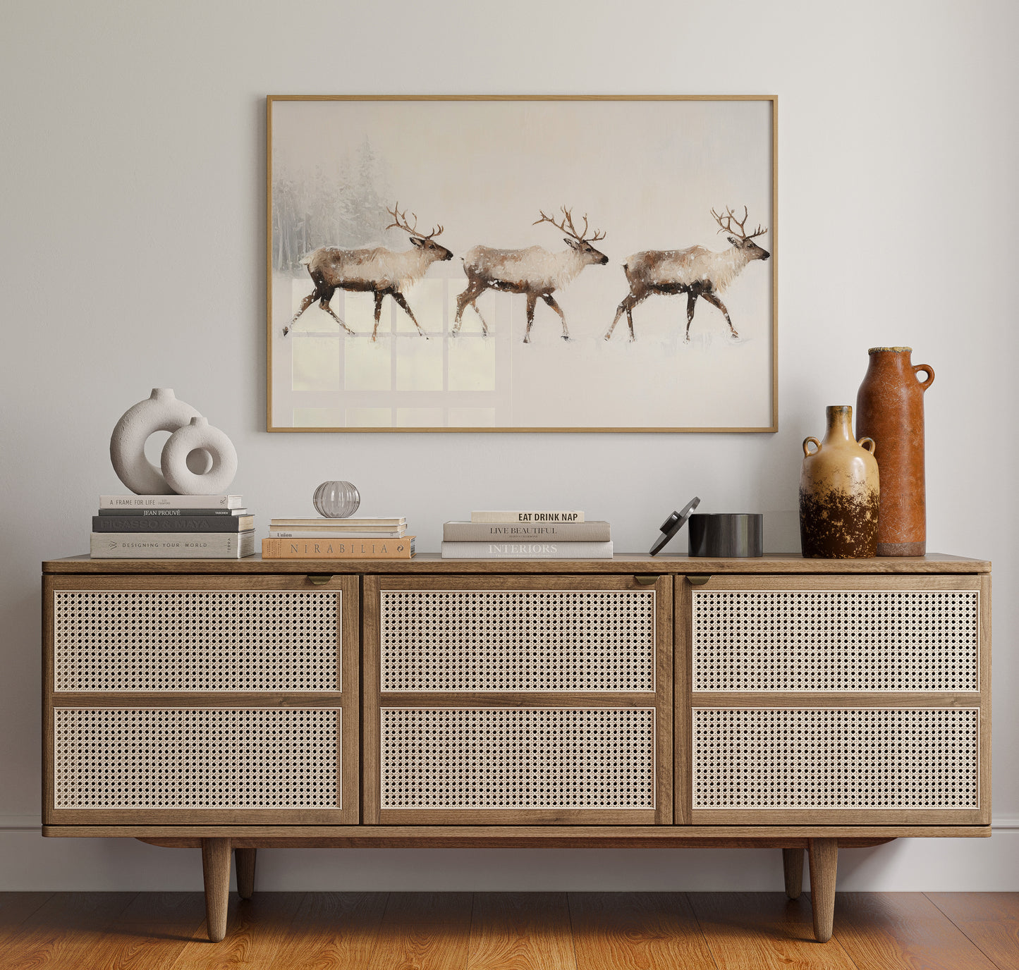 Winter Caribou Cross Misty Plains