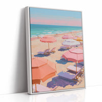 Pastel Parasols Dot Golden Shores