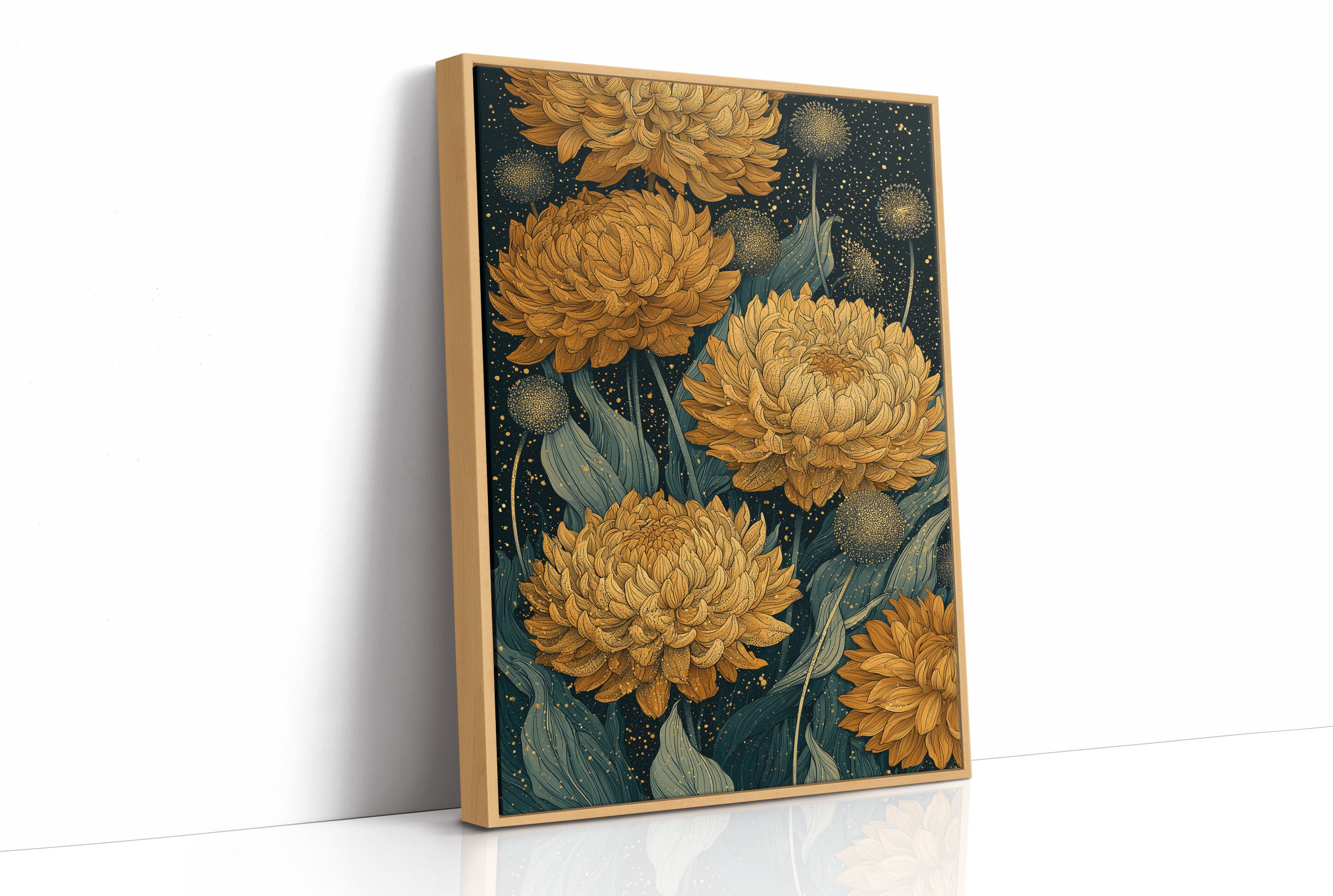 Chrysanthemums and Dandelion Stars: Dark Botanical III