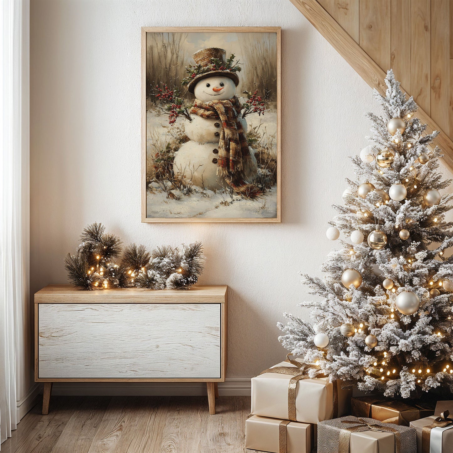 Winter's Charm In Plaid And Holly