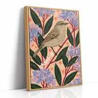Chiffchaff on a Pink Sprig