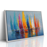 Vibrant Fleet Dances On Blue