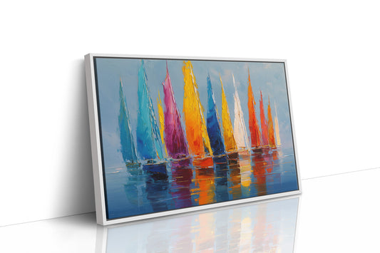 Vibrant Fleet Dances On Blue