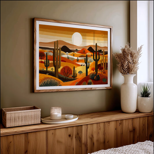 Saguaros Dance Under Desert Sunset