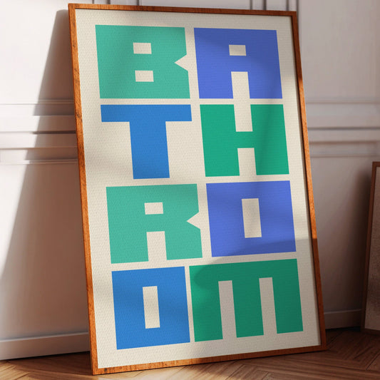 Geometric Letters Dance In Mint Blue