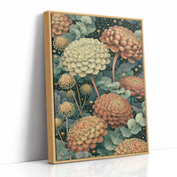 Coral Chrysanthemums Beneath the Constellations