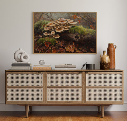 Autumn Mushrooms Dance Among Leaves