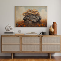 Autumn Mushrooms Crown Ancient Stone