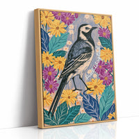 Pied Wagtail in Marigold Bloom