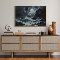 Moonlit Waves Break Against Cliffs