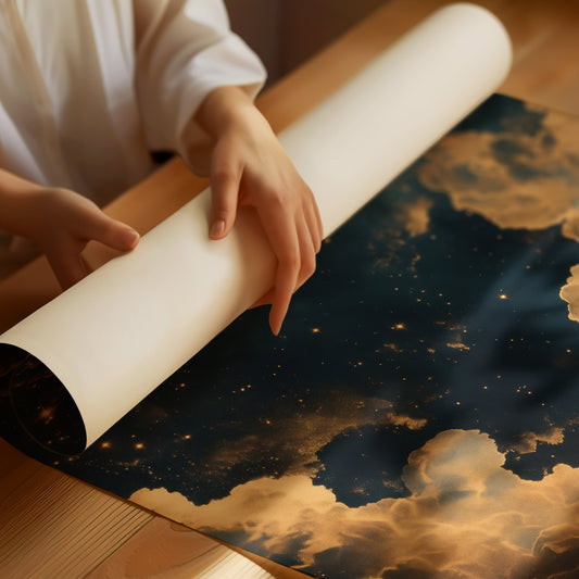 Golden Clouds Beneath a Midnight Sky